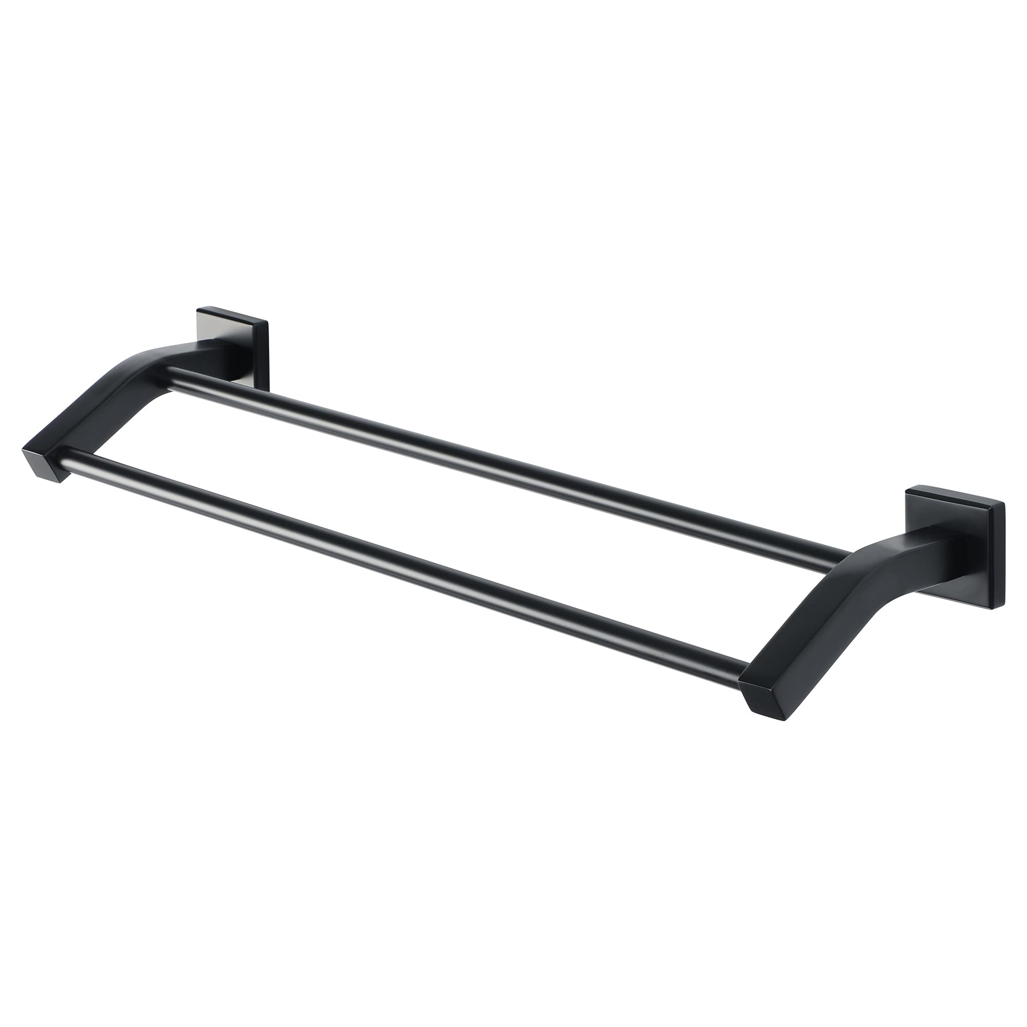Porte-serviettes double noir en acier inoxydable 304 de 525mm pour bain