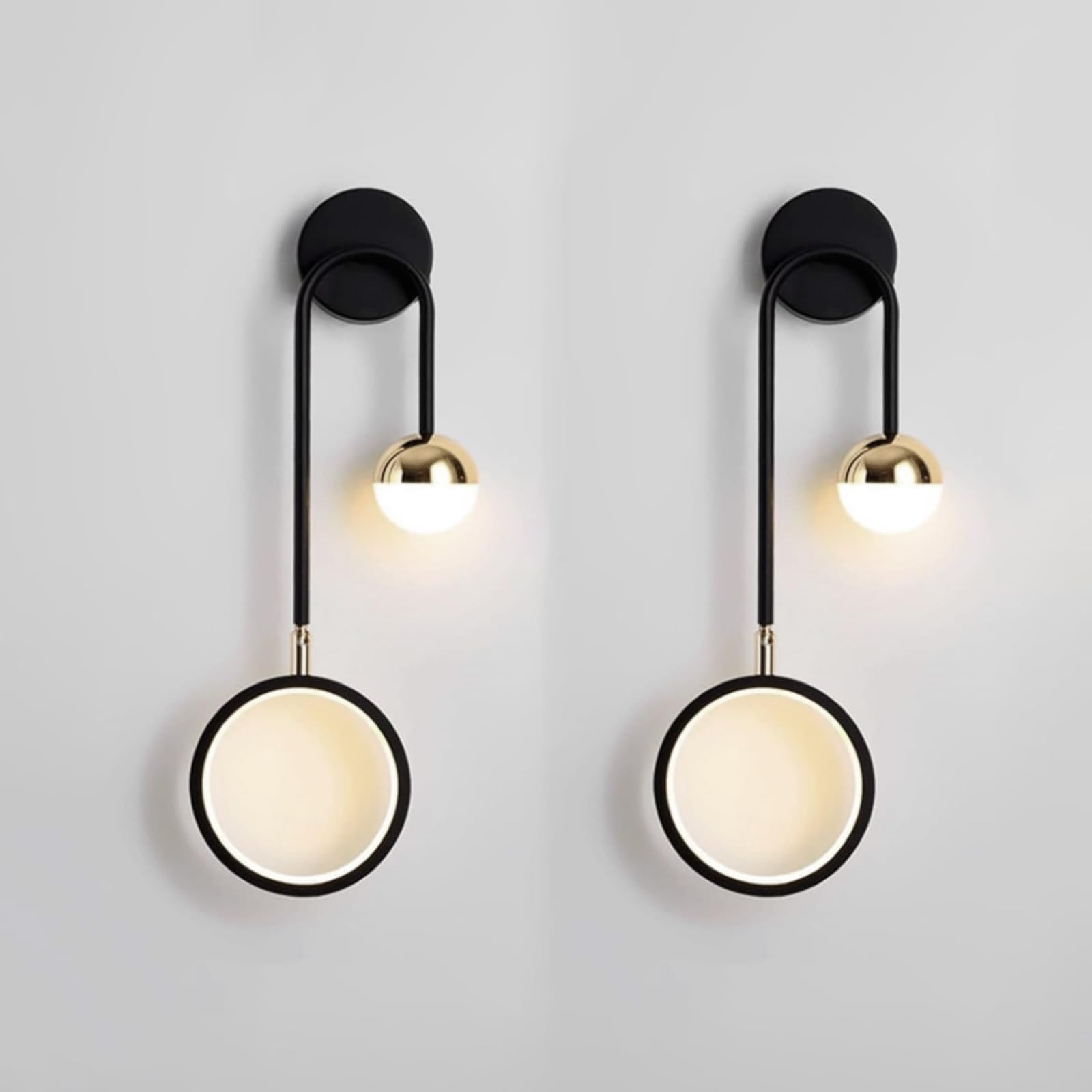 SXSCARKX LED Modern Bedside Wall Lamp Nordic Minimalist Light 3000K/4000K/6000K Art Round Creative Background Living Room Corridor Villa Terrace