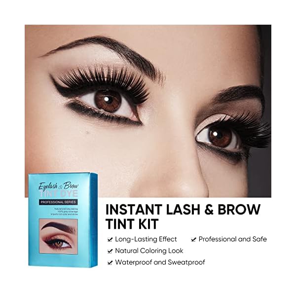 Black Eyebrow Tint, Instant Natural Eyebrow Tinting Kit for 6 Weeks