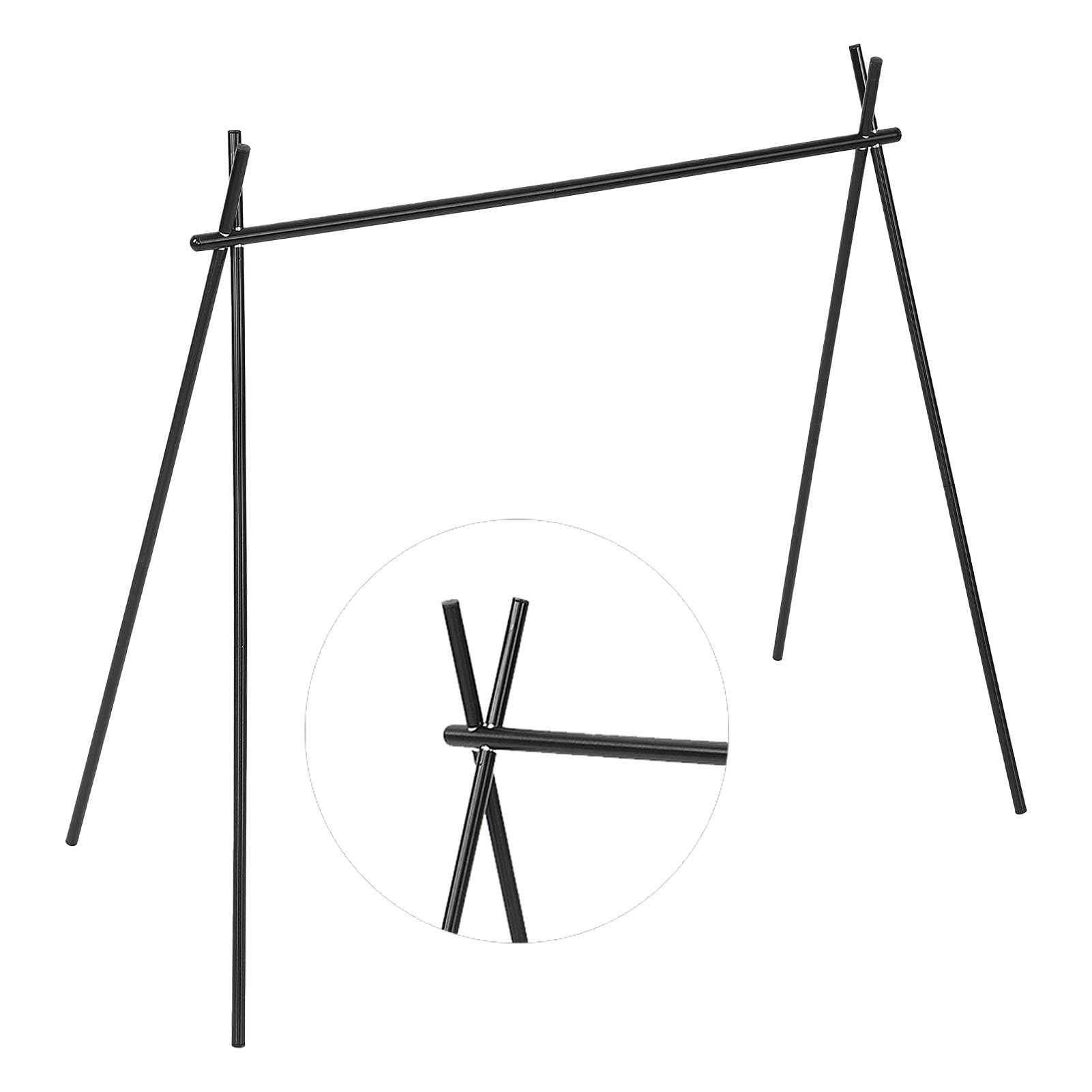 Étagère Suspendue Pliable Noire à Structure trépied avec Sac de Rangement pour Le Camping, Les Voyages et Les Pique-niques.