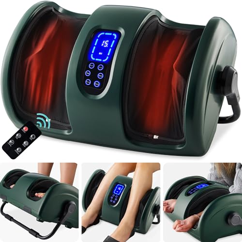 Image of Best Choice Products Shiatsu Foot Massager with Heat for Plantar Fasciitis & Neuropathy, Kneading Foot & Calf Massager with Remote, 360 Adjustable Handle, Rolling & Compression Massage - Green