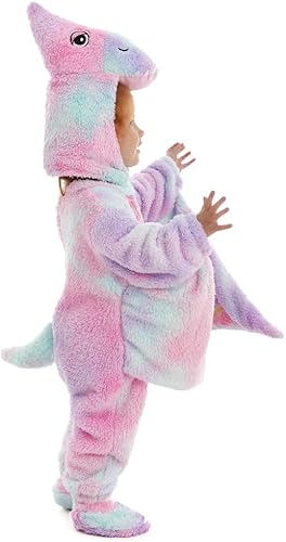 Miniatura 7 de HSCTEK Disfraz de dinosaurio para bebé, disfraz de triceratops para bebés, niñas y niños, disfraz de Halloween para bebés recién nacidos de 12 a 18