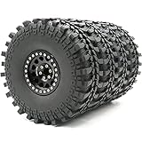 4pcs RC 2.2 Crawler Mud Terrain Tires Soft Tyres with Soft Foam Insert Height(OD): 145mm/5.7inch & A