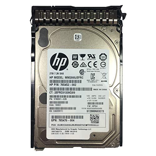 HPE 2TB MM2000JEFRC 765452-002 765470-004 ST2000NX0273 1FM201-035 7.2k RPM SAS 2.5” SFF FW: HPD4