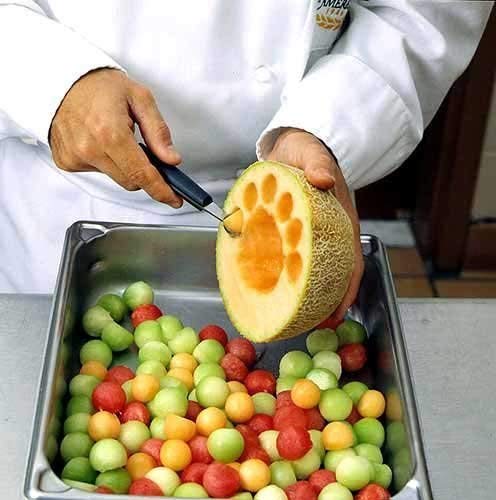 SHOPOBOX Stainless Steel Double-End Melon Ice Cream Baller Scoop Fruit Spoon Kitchen Tool Set of 1 3