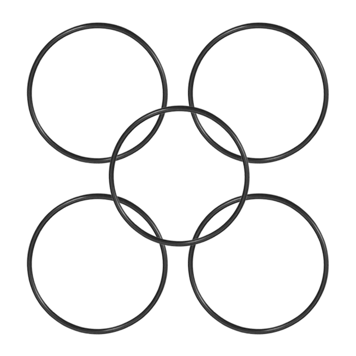 Othmro 25Pcs Rubber O-Rings, Nitrile Rubber Washers Seal O Rings, 58mm OD 55mm ID 1.5mm Width, Sealing Gasket for Taps, Plumbing — image 1