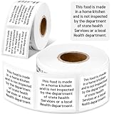 Janlaugh 500 Count Cottage Food Law Labels Stickers Made in a Home Kitchen Decal 1.5” Square Food Stickers Thermal Printed Labels for Home Kitchen