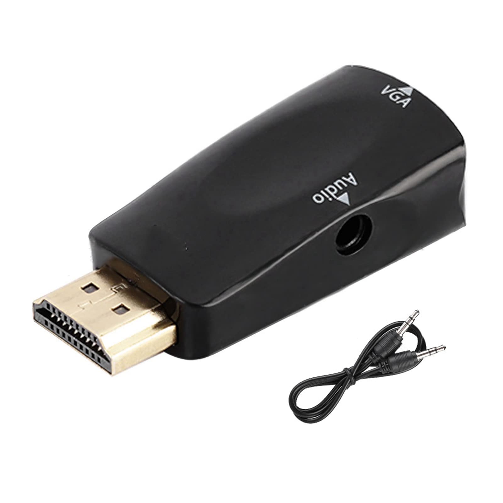 to VGA Converter Cable 1080P VGA Female Converter Adapter for Computer, Desktop, Laptop, PC (Black)