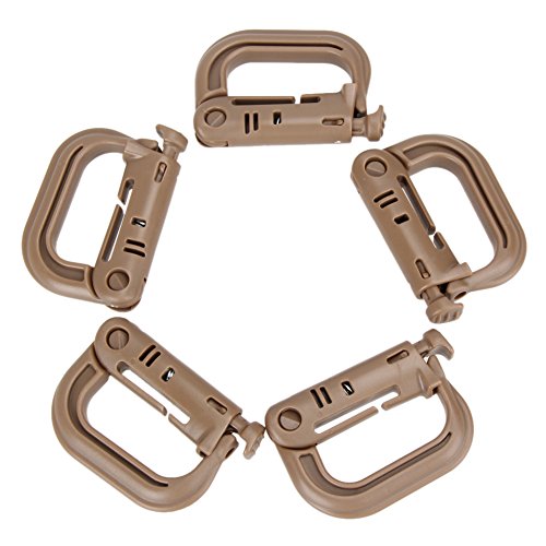 GEO-VERSAND Karabiner Mosquetón Molle, Unisex Adulto, Arena, 5 cm
