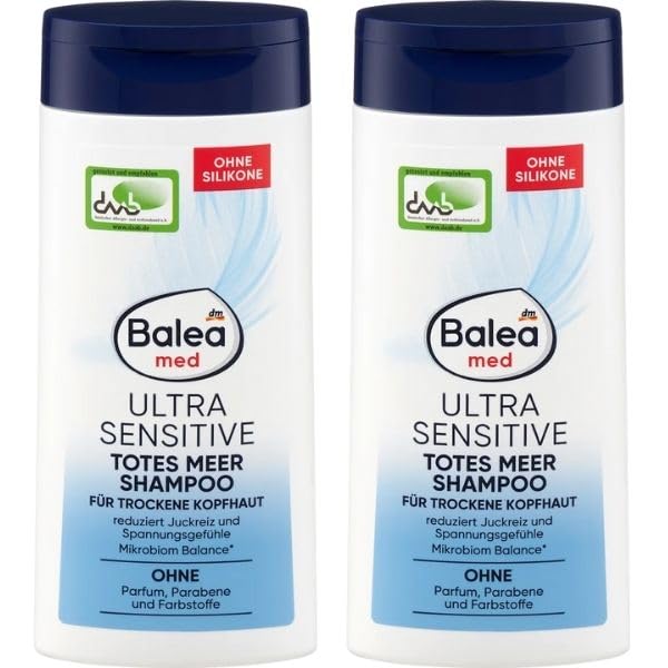 Baleamed Ultra Sensitive Shampoo oder totes meer für sensible Kopfhaut, ohne Parfüm und Silikone, mit Glycerin und Panthenol (Totes Meer)
