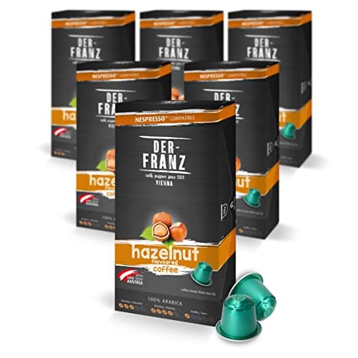 Cápsulas de café compatibles con Nespresso, 6 x 10 Cápsulas, aromatizado con aroma a Avellana