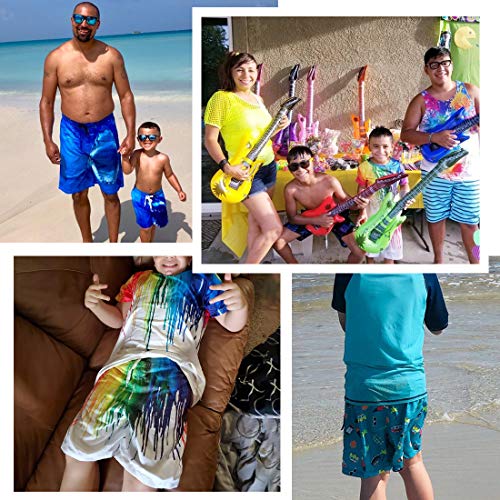 ALOOCA Calção de banho para meninos, secagem rápida, casual, short de surfe, cintura elástica, estam