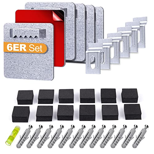 VIGRUE Profi Acrylglas Aufhängung Bildaufhänger selbstklebend [6er Set] Extra Starker Bildaufhängung spiegelhalterung - Befestigungsset zum Aufhängen für Bilder Acrylglas oder Alu Dibond,bis zu 5kg Cover