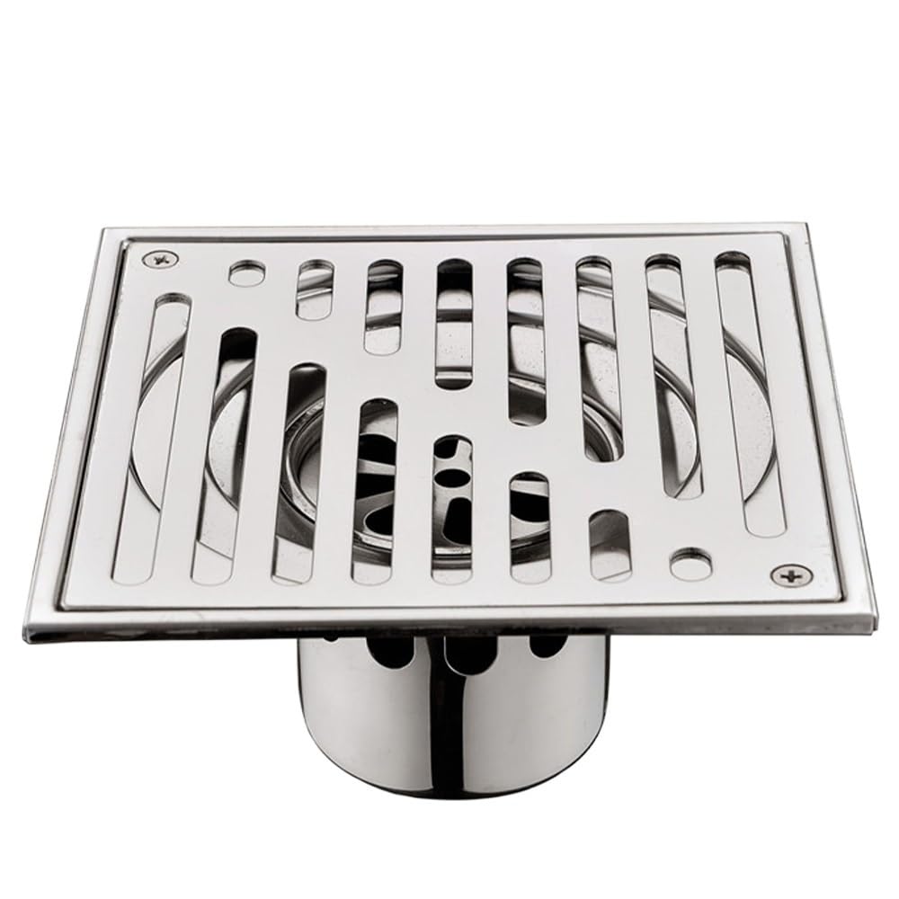 Floor Drain 304 Stainless Steel Square Shower Grate Waste Tile Insert Floor Grates Bathroom Drains Drain Strainer(110mm)