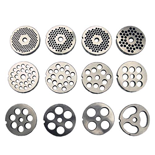 * È un cuscinetto di carne. MYYKHFF Tritacarne Manuale # 32 Tipo sostituibile Carne Grinder Plate Foro 3-24mm Acciaio manganeso Acciaio Chopper Disc for Miscelatore Food Chopper per Carne, Salsiccia, Biscotti (Color : 10mm)