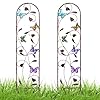 aboxoo Set of 2 Packs Butterfly Metal Garden Trellis for Climbing PlantsOutdoor Decorative Flowers Arch Fence Trellis for Outdoor PatioGardenLawnYardBackyardWall Brackets60 H x 11 W