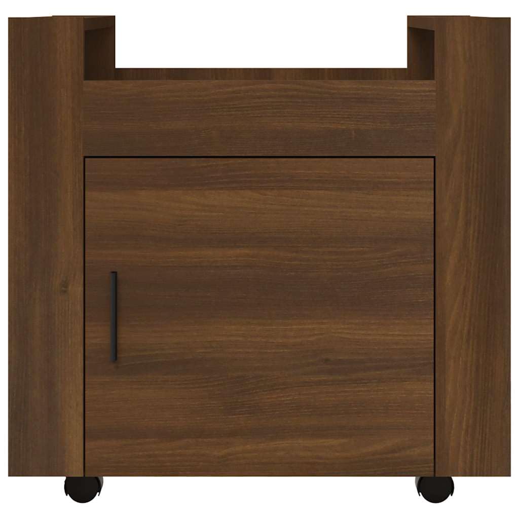 Carrello da ufficio marrone, 60 x 45 x 60 cm, in legno, con ruote