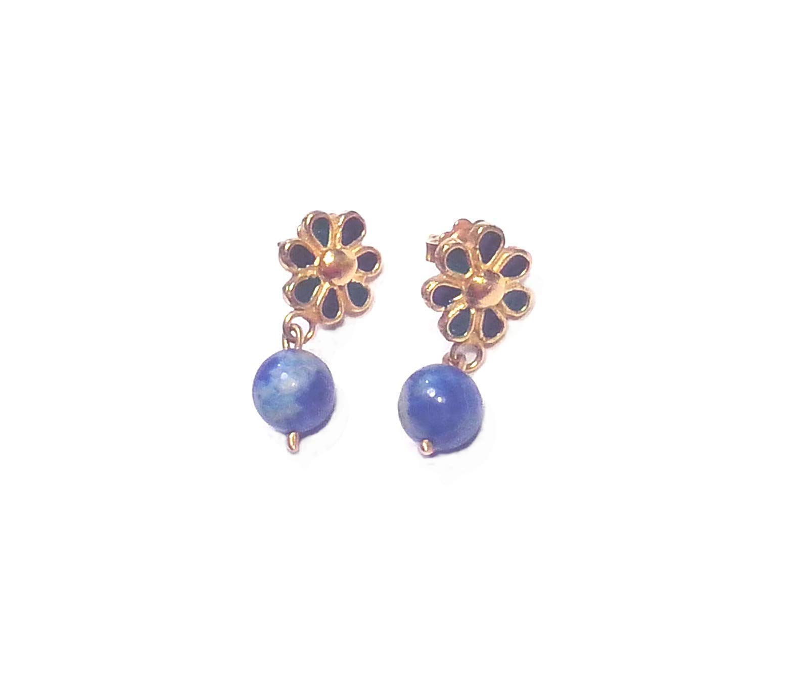 Neo Classic Flower 24kt Pure Gold Plated Silver 925 Earrings