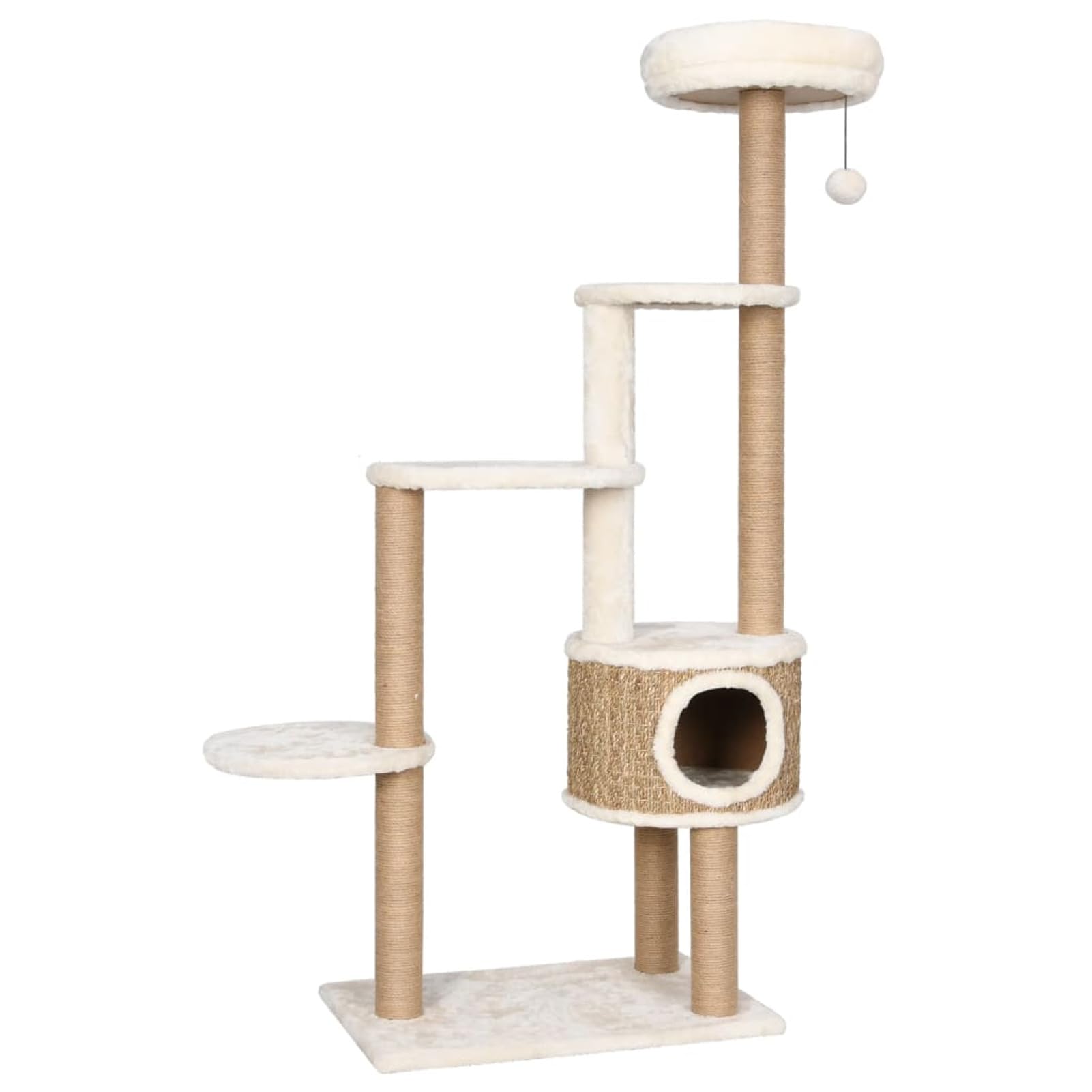 Albero per Gatti con Cuscino Lusso e Tiragraffi 148cm in Giunco,Albero per Gatti,Alberi Tiragraffi per Gatti-170978