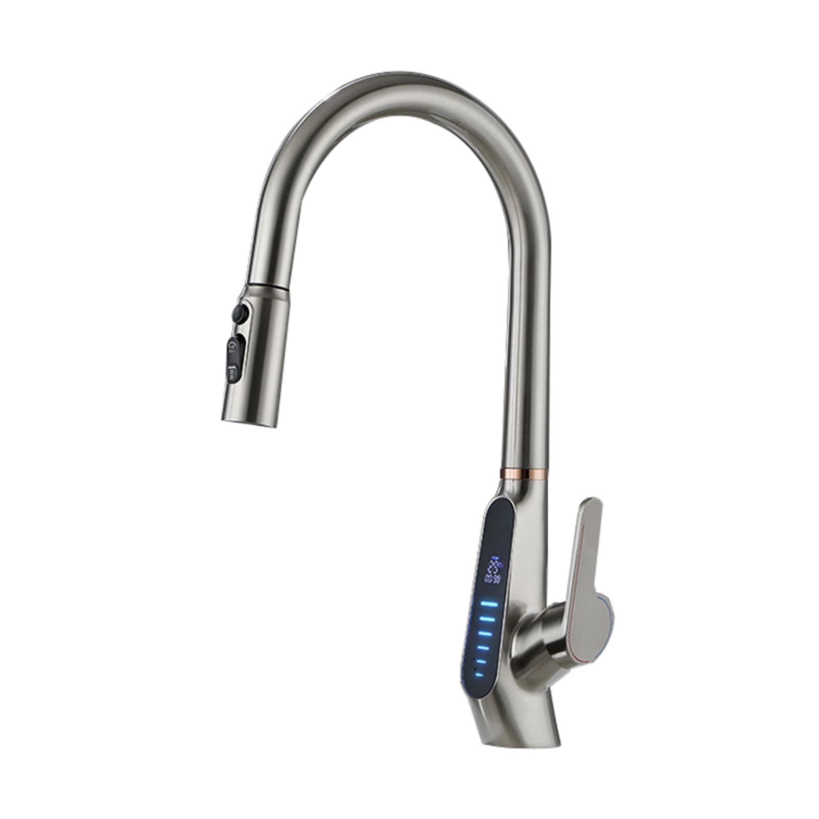 Mitigeur de cuisine 3 voies eau potable avec bec col de cygne orientable et affichage