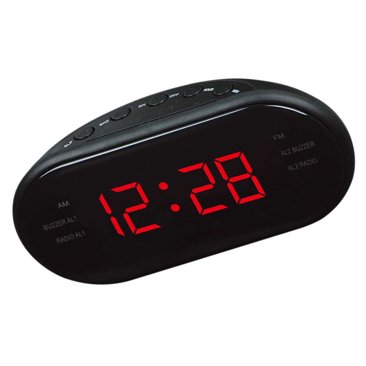 GALPADA Radio Despertador Digital Am/FM con Proyección, Plástico Rojo