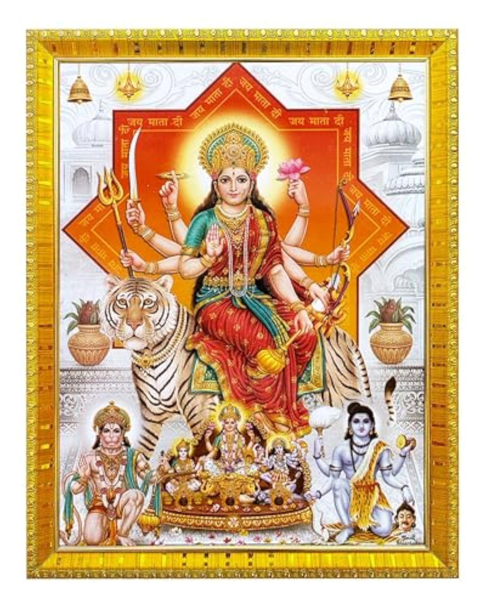 Maa Durga Kali Laxmi Saraswati Photo Frame with Glossy Lamination