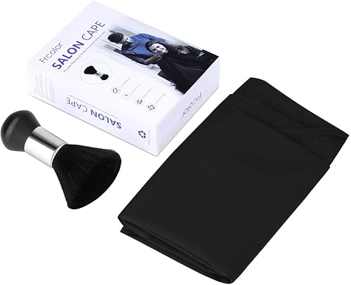 Miniatura 9 de Frcolor - Delantal de peluquería profesional con cierre a presión, para peluquería o peluquería, color negro, cepillo para plumero de cuello