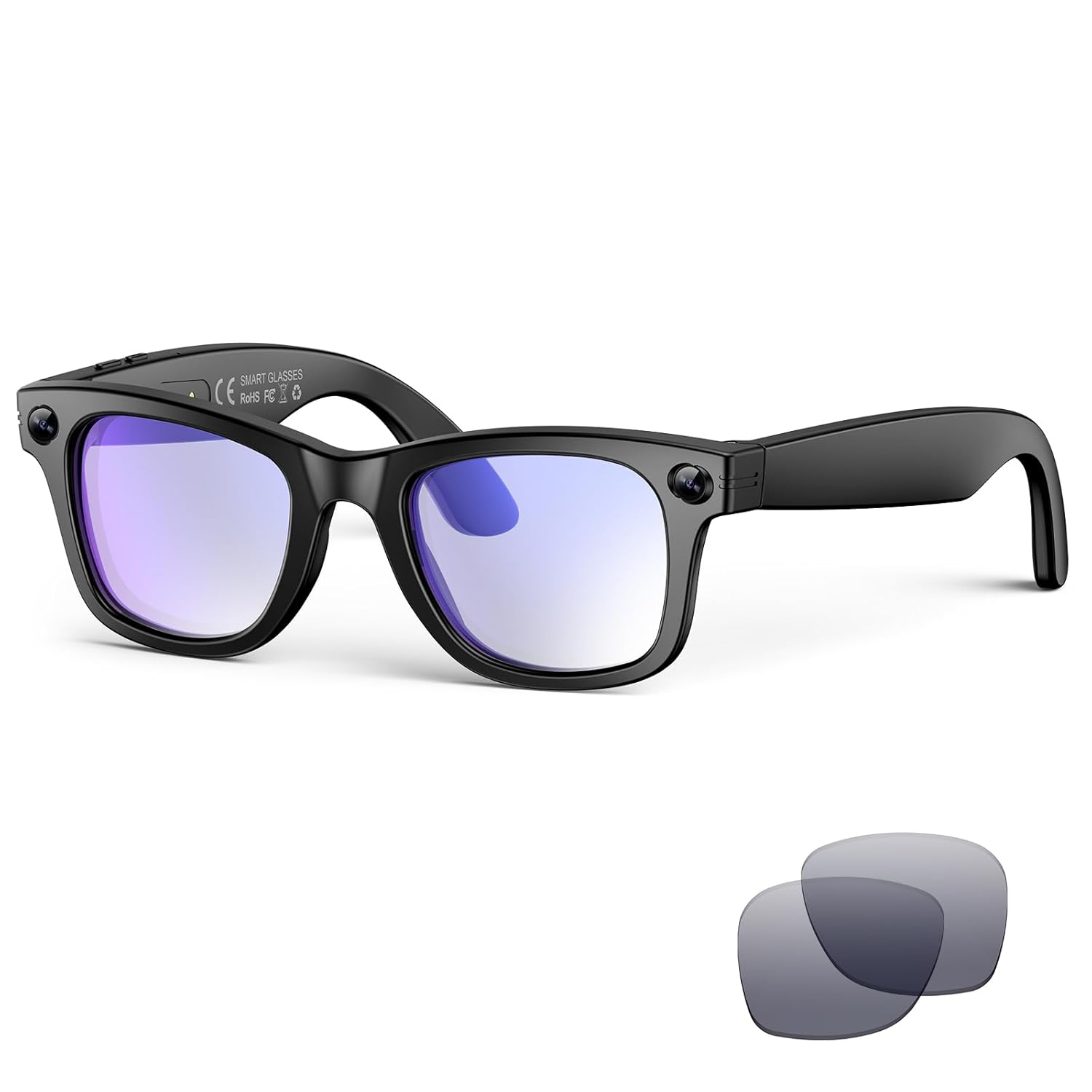AI Smart Glasses with Camera and Bluetooth 8MP 2K HD Camera Glasses AI Voice Control AI Photo Recognition