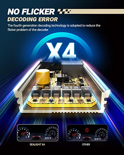 Sealight Brightest 9004 Led Headlight Bulbs With 28000Lm, 800% Bright Hb1 Dual Hi/Lo Bulbs, 110W Halogen Replacement Bulb Kits, 24 Larger Csp Chips, 6500K Cool White X4 Hb1 Headlight Bulbs, Pack Of 2 #TOP5