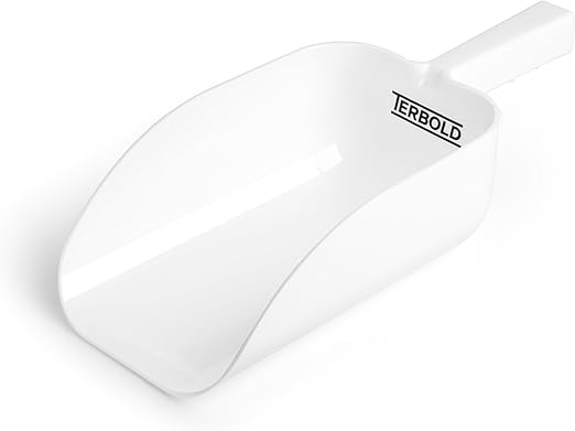 2pk Terbold Plastic Ice Scoop 64oz | Large Utility Plastic Hand Scooper | BPA Free for Foodservice Dry Goods Commercial Ice Machine