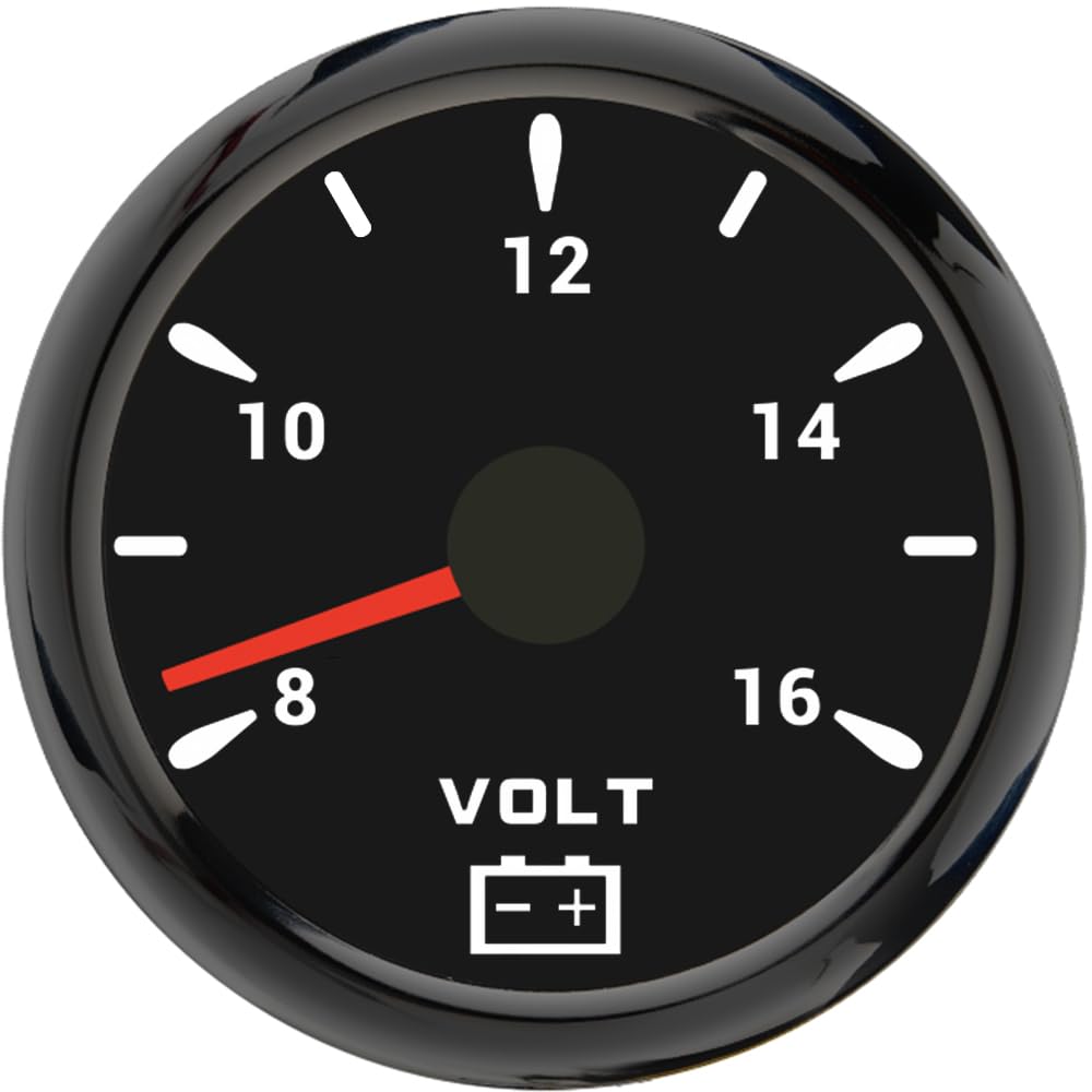ELING Voltmetro da 52 mm 12 V per navi yacht con retroilluminazione a 7 colori