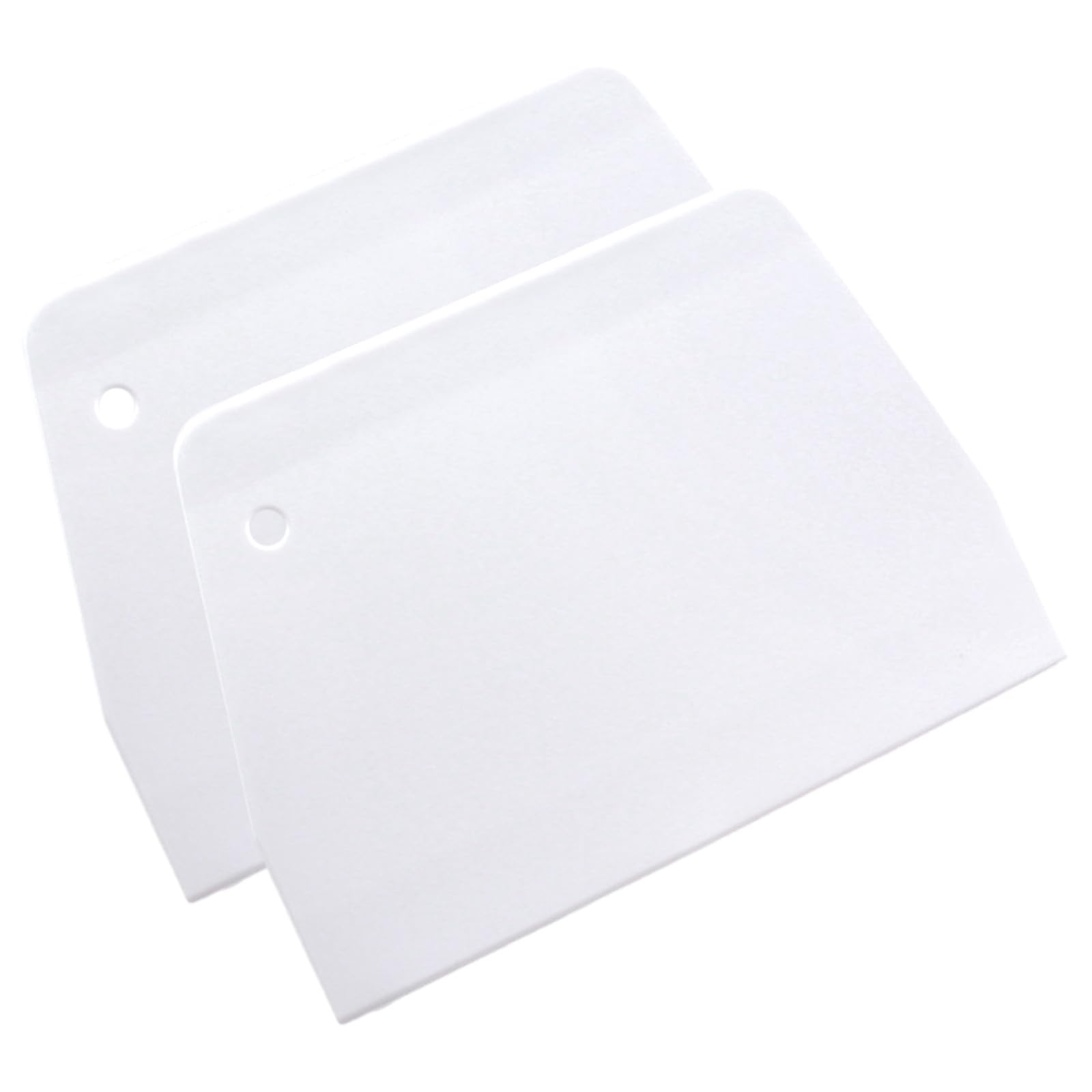 2pcs Trapezoidal Plastic Flexible Dough Scraper, Multipurpose Household Bakery Bowl Spatula Cutters, Hard Butter Cream Smoother for Kitchen Backing Pizza/Dough/Pastry/Cake/Bread (White)