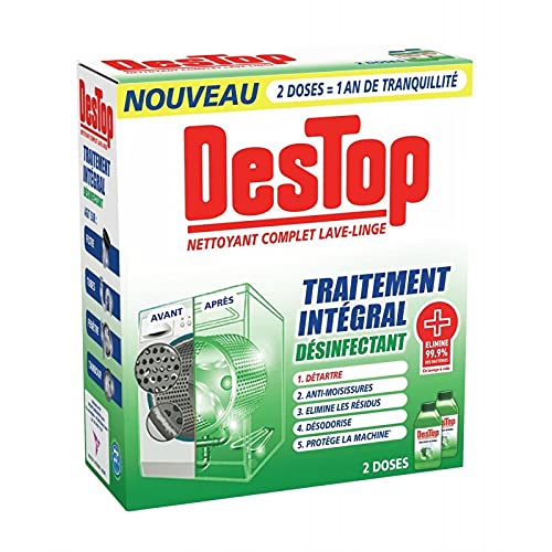 DESTOP - Nettoyant Complet Lave Linge Désinfectant 2 Doses - Lot De 3 - Offre Special