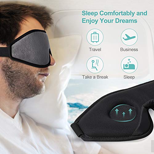 Eye Mask for Sleeping, Unimi 3D Contoured Sleep Mask for Women Men, Super Soft and Comfortable,100% Blockout Light 3D Eye Cover & Blindfold for Travel, Shift Work, Naps (Grey) …