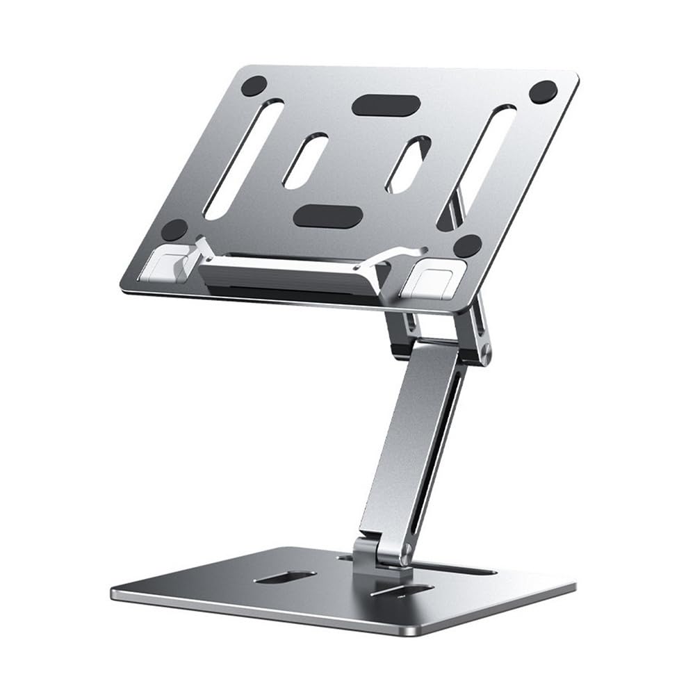 Supporto per Laptop Supporto for Laptop da scrivania, Supporto Pieghevole in Alluminio Regolabile in Altezza/angolazione Rialzo per Laptop(Silver)