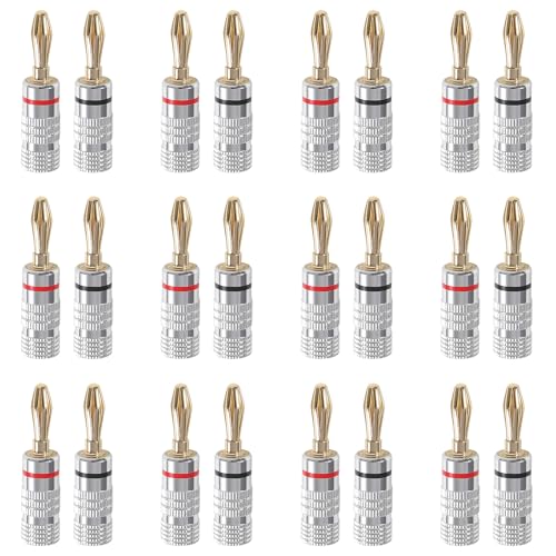 12 pares/24 pcs Conectores Banana Plug Audio Dorado miniatura 1