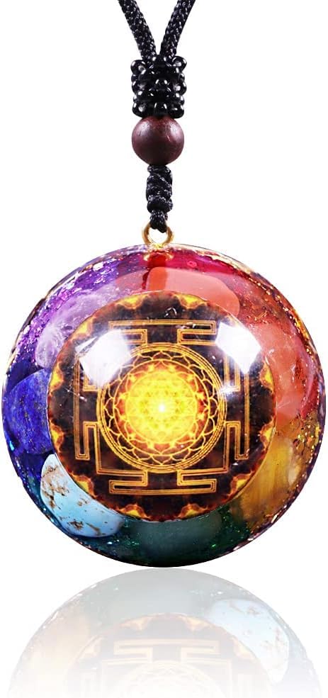 AnjiuccAnjiucc Natural Gemstone Pendulum Yoga Meditation Pendant Necklace Male and Female Necklace