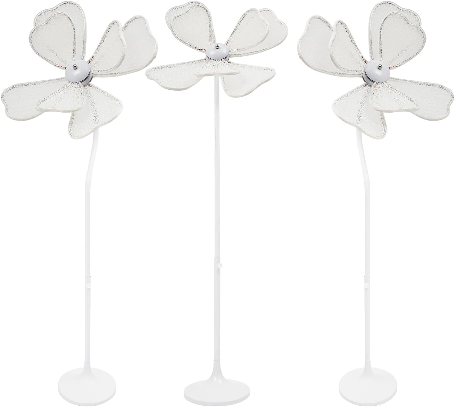 Undercat 3PCS 23.6" Wedding LED Floor Lamp, 53.54-65.35" Adjustable Height Creative Flower Wedding Lights, Flowers Romantic Decoration Props for Wedding Birthday Party T-Stage Decor (White Light)