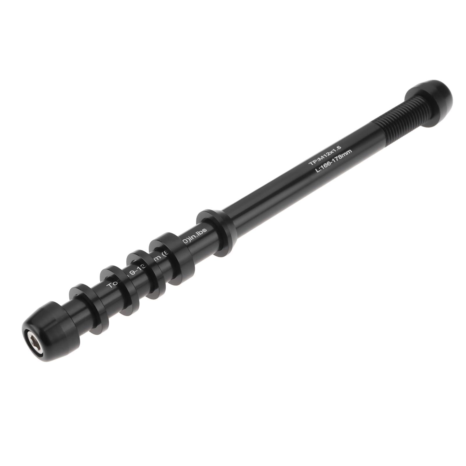 Briny River Bike Trainer Thru Axle Skewer M12 166-178mm for MTB Rear Wheel Indoor Cycling Trainer, P1.5