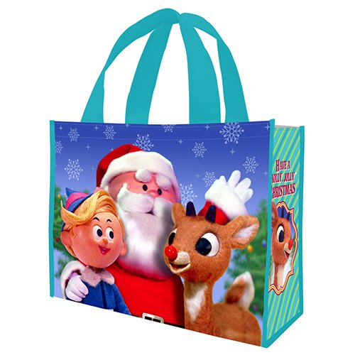 Vandor 65073 Rudolph Holly Jolly Christmas Large Recycled Shopper Tote, Multicolor
