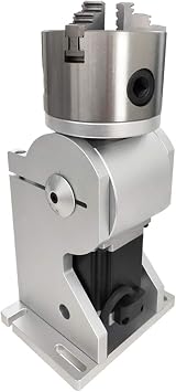 Rotary Chuck Three-Jaw,Rotating Head 160mm 6.30in fits Fiber Laser Marking Machine, Laser Engraver, Engraving Machine, Angle Grinder