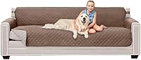 Vista 142 de Sofa Shield - Funda para sofá Loveseat con correa patentada, protector de cojines, funda reversible resistente a manchas y desgarros de perros