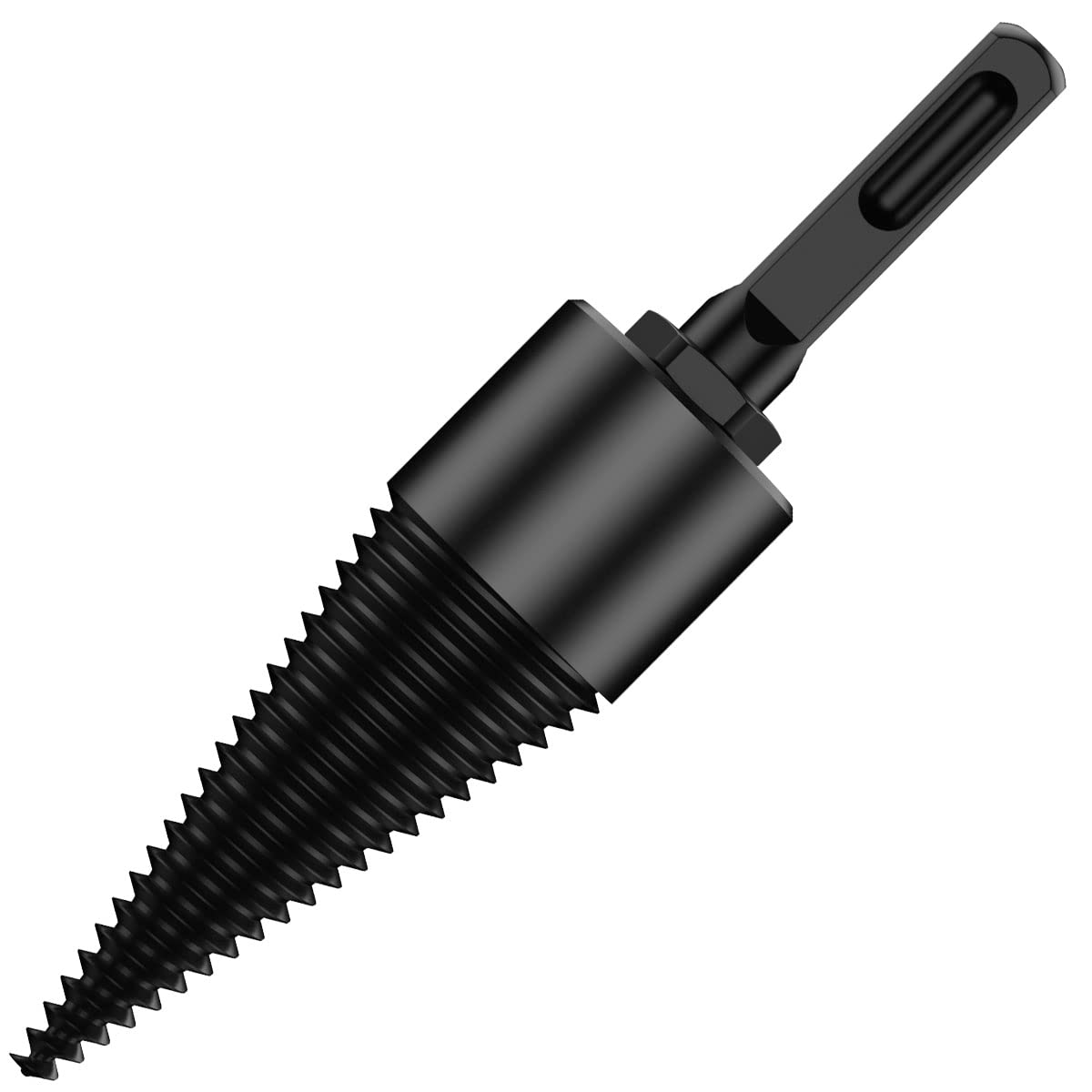Wood Splitter Drill Bit, Log Splitter Cone Drills Bit Set, Heavy Duty High Carbon Steel Drills Screw Cone Driver for Household Electric Drill Electric Hammer(32mm Square Handle)