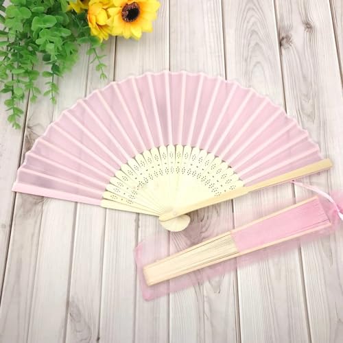 ZoikoM Lot de 20 éventails personnalisés en tissu pour remise de diplôme - Cadeau de remise de diplôme pour amis, fans d'événements d'été (rose, 20 pièces)