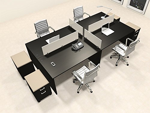 Four Persons Modern Office Divider Workstation Desk Set CH-AMB-FP38