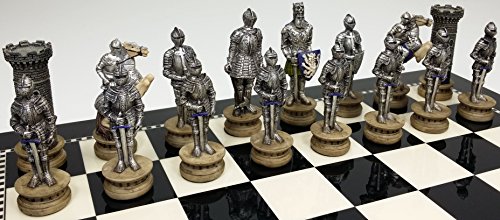 Hpl Medieval Times Crusades Gold And Silver Armored Warrior Knight Chess Men Set - No Board #TOP5