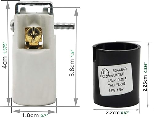 Miniatura 4 de Enchufe E12, portalámparas de cerámica para candelabro E12, fijación de tornillo para bombilla LED incandescente E12 (paquete de 4)