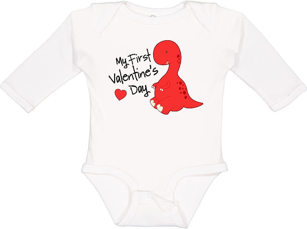 inktastic My First Valentine's Day Long Sleeve Creeper