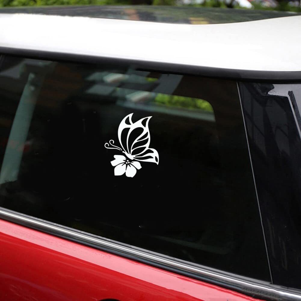 Autocollant De Voiture Motif Fleurs - Papillon - Pour Capot De Voiture - Pour Carrosserie - Côté Pare-chocs Arrière - Tuning - Pour Voitures, SUV, Camions - 25 Cm X 25 Cm