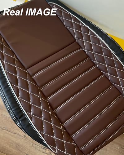 Image of RideoFrenzy Streak Choco Black Seat Covers for Maruti Fronx | Skin Fit Tailor Made | 20mm HDR Foam Luxury Nappa Leather